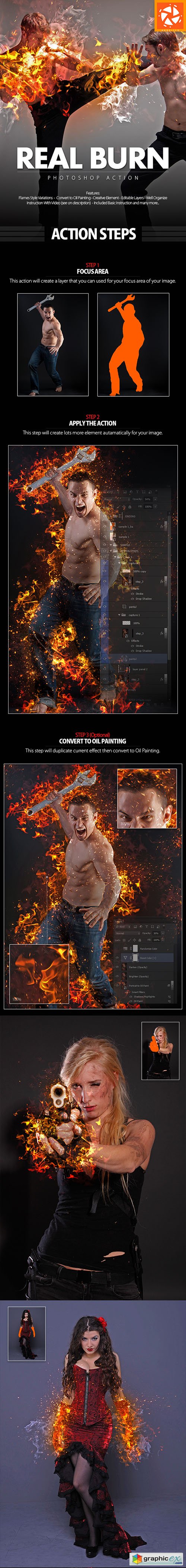 Real Burn Photoshop Action