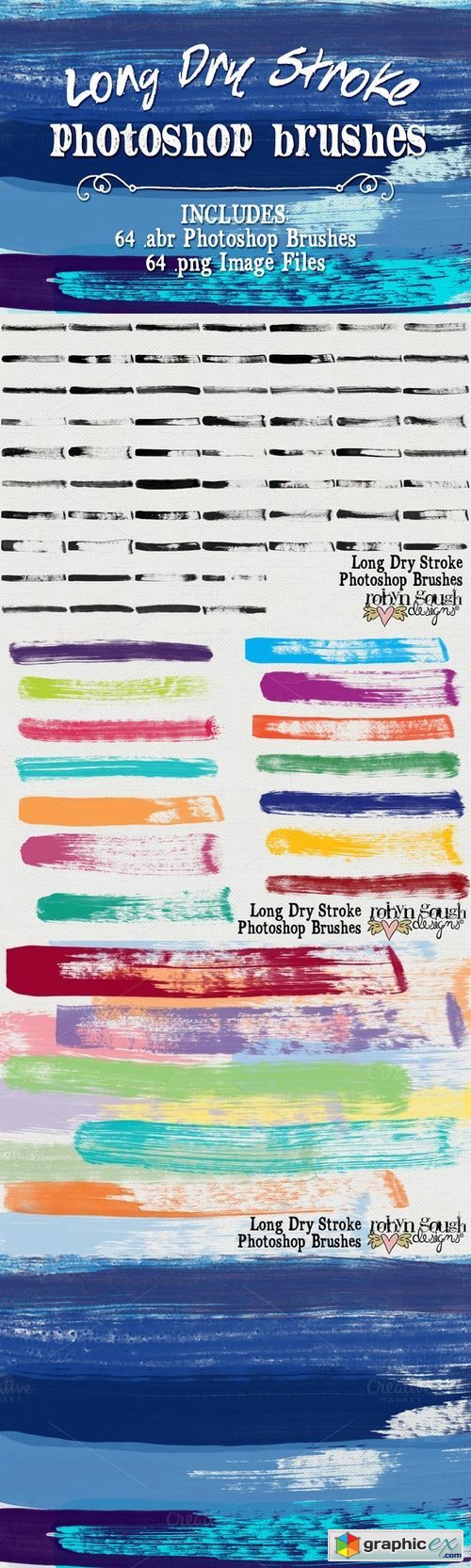 Long Dry Watercolor Brushes Bundle