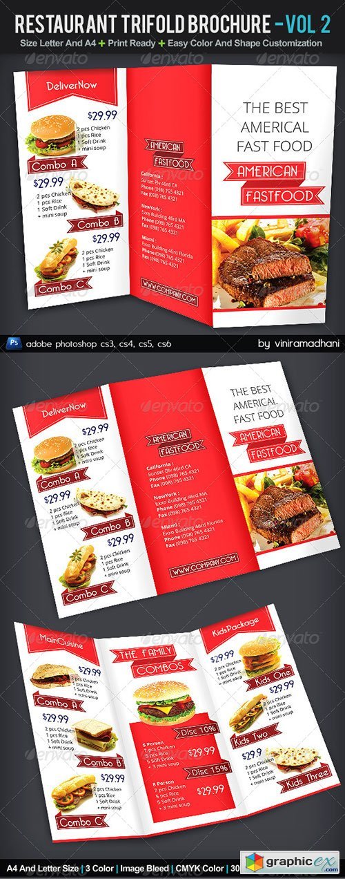 Restaurant TriFold Brochure | Volume 2