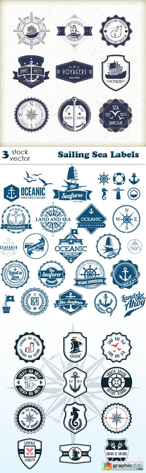 Vectors - Sailing Sea Labels