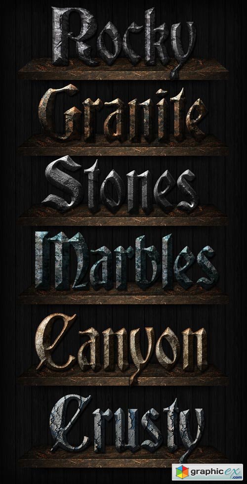 Stone Text Styles for Photoshop