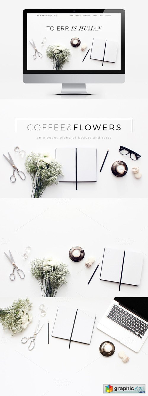 Coffee & Flowers Header Image Bundle