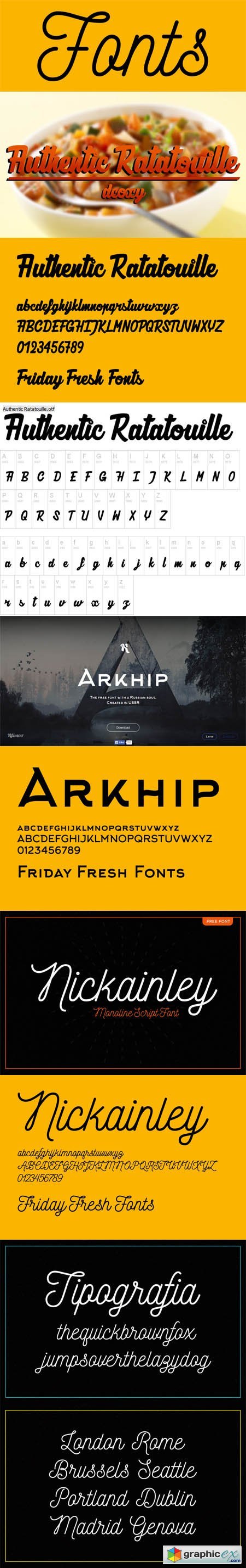 Friday Fresh Fonts - Authentic Ratatouille, Arkhip, Nickainley