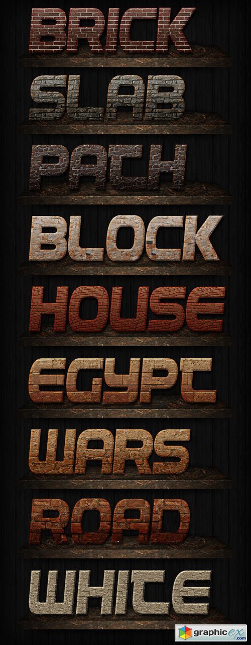 Brick Text Styles for Photoshop