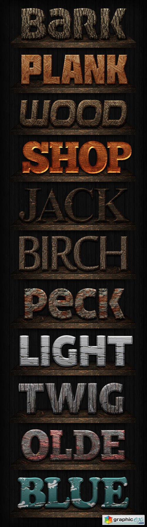Wood Text Styles for Photoshop