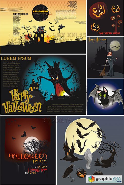 Halloween Posters 7xEPS