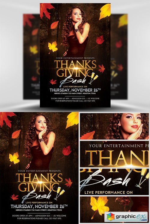 Thanksgiving Club Flyer Template