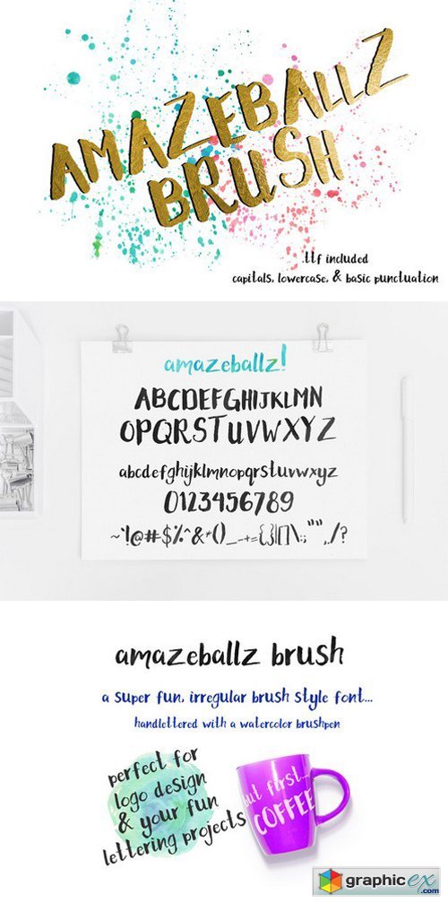 Amazeballz Brush - Brush Font