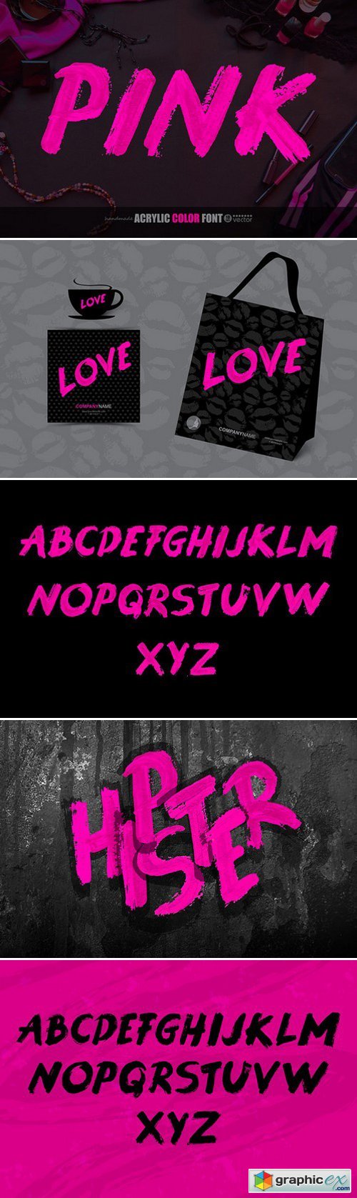 PINK! Handwritten acrylic font