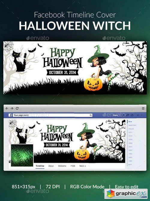 Halloween Witch Facebook Cover