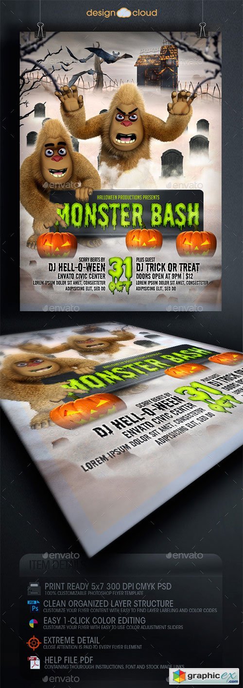Halloween Monster Bash Flyer Template