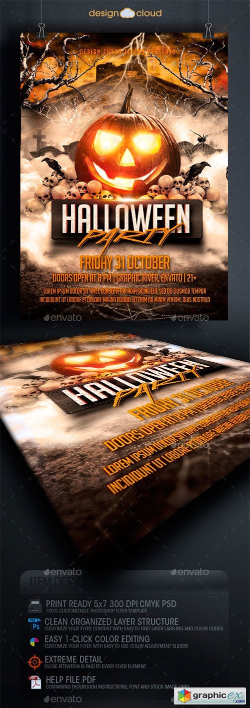 Halloween Party Flyer Template 8915370