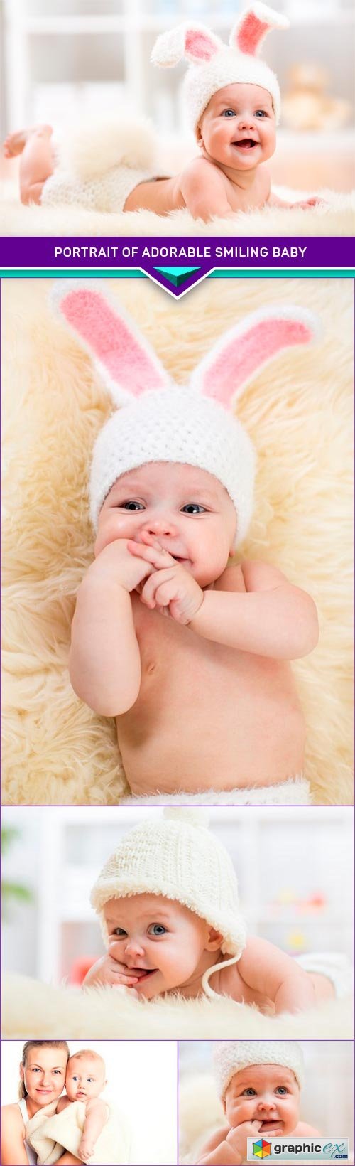 Portrait of adorable smiling baby 5x JPEG