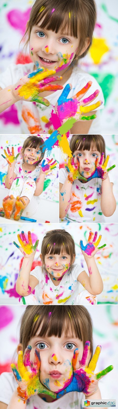 Stock Photo - Girl with Painted Hands