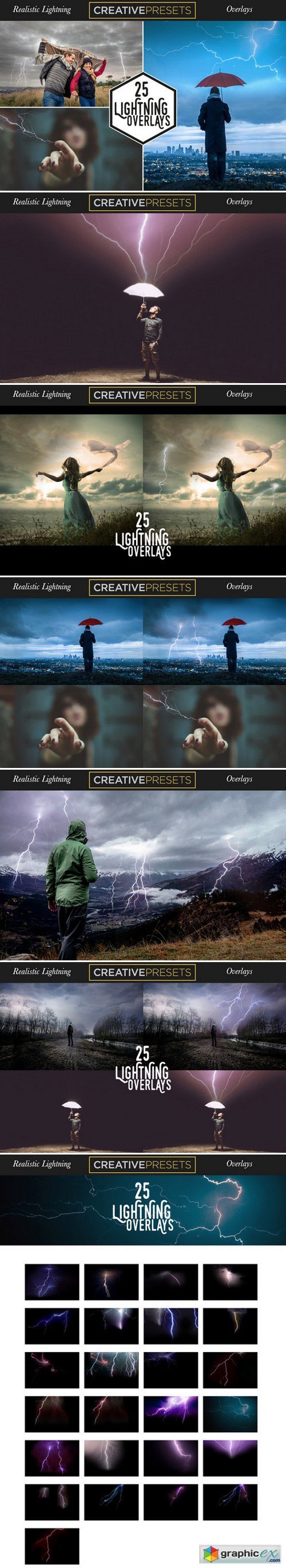 25 Realistic Lightning Overlays