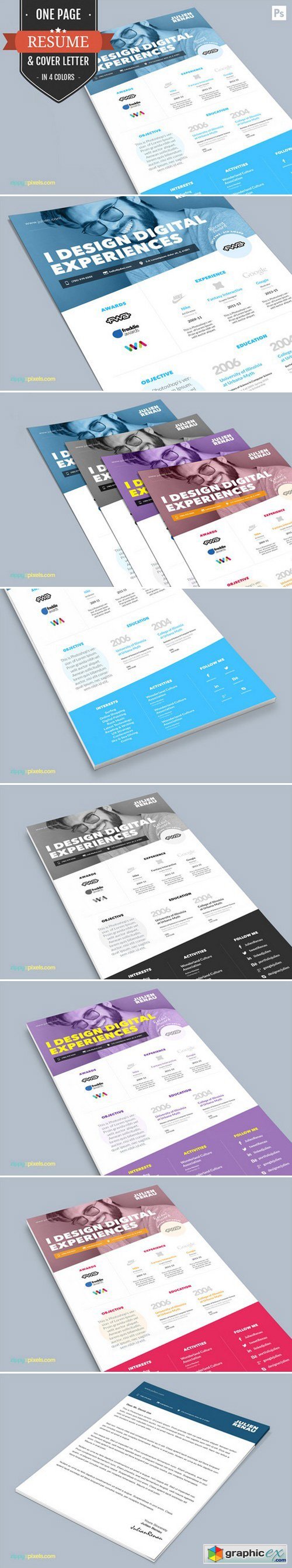 One Page Resume CV & Cover Letter