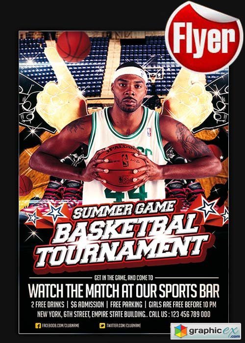 Basketball Flyer Template + Facebook Cover