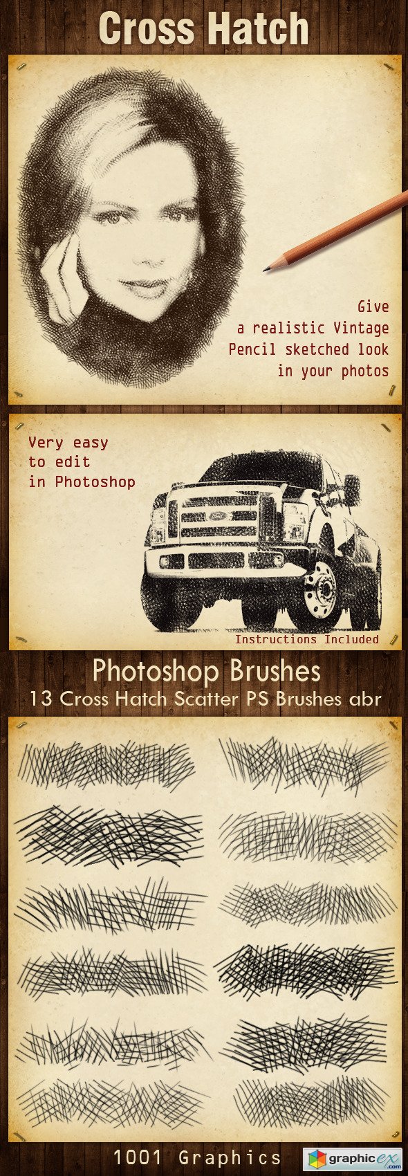 13 Cross Hatch Scatter PS Brushes