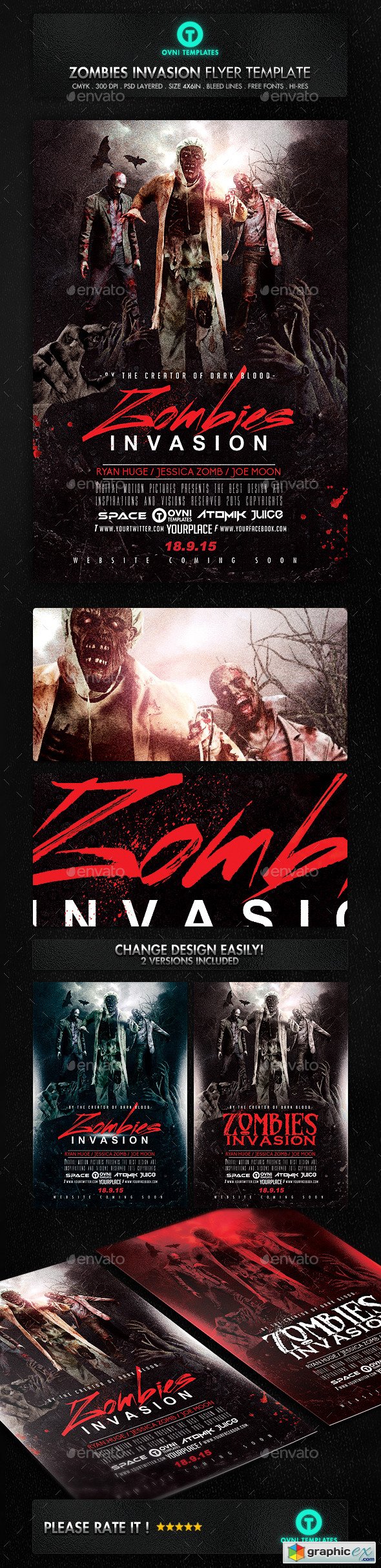 Zombies Dead Invastion Flyer Template
