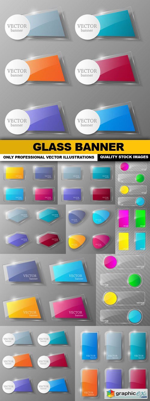 Glass Banner - 10 Vector