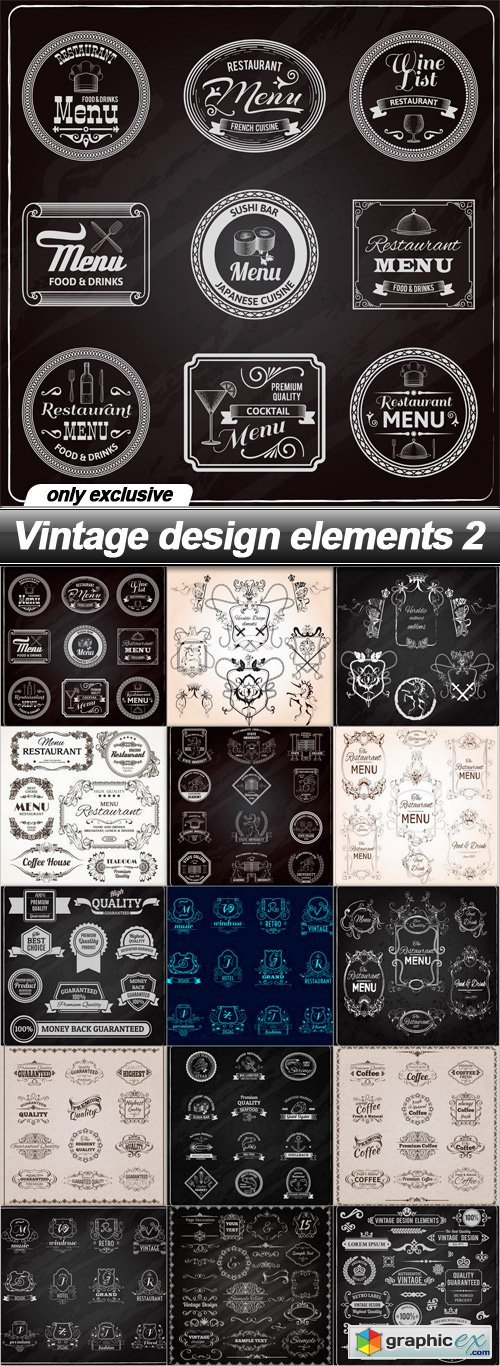 Vintage design elements 2 - 15 EPS