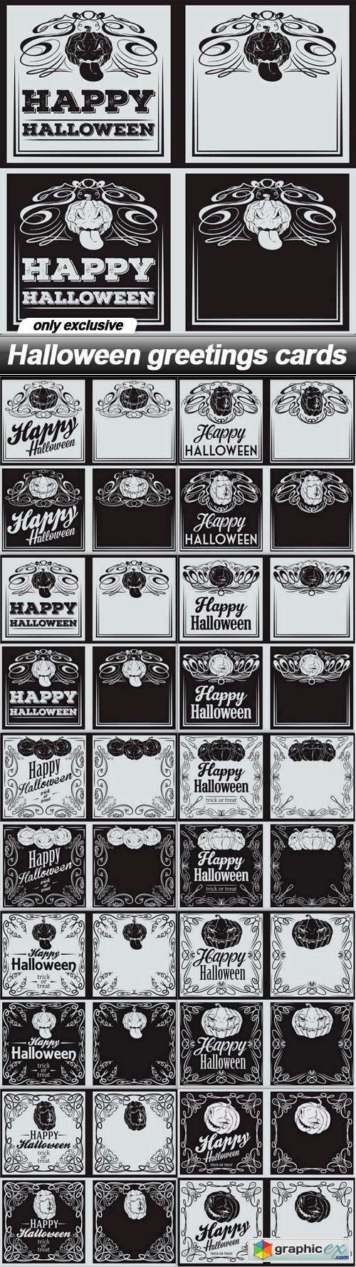 Halloween greetings cards - 10 EPS