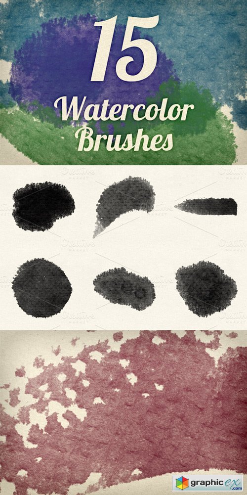Watercolor Strokes Brush Pack 4