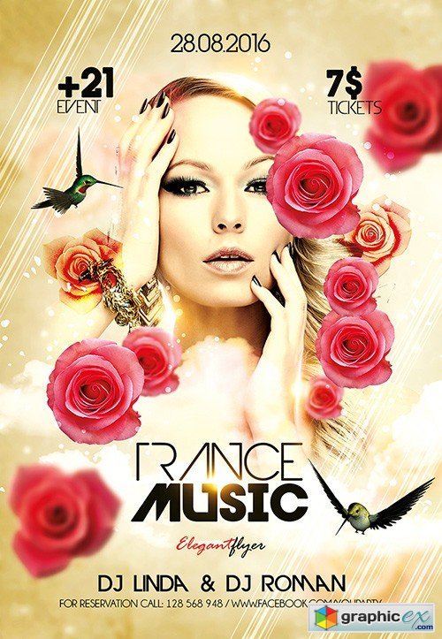 Trance Music Flyer PSD Template + Facebook Cover