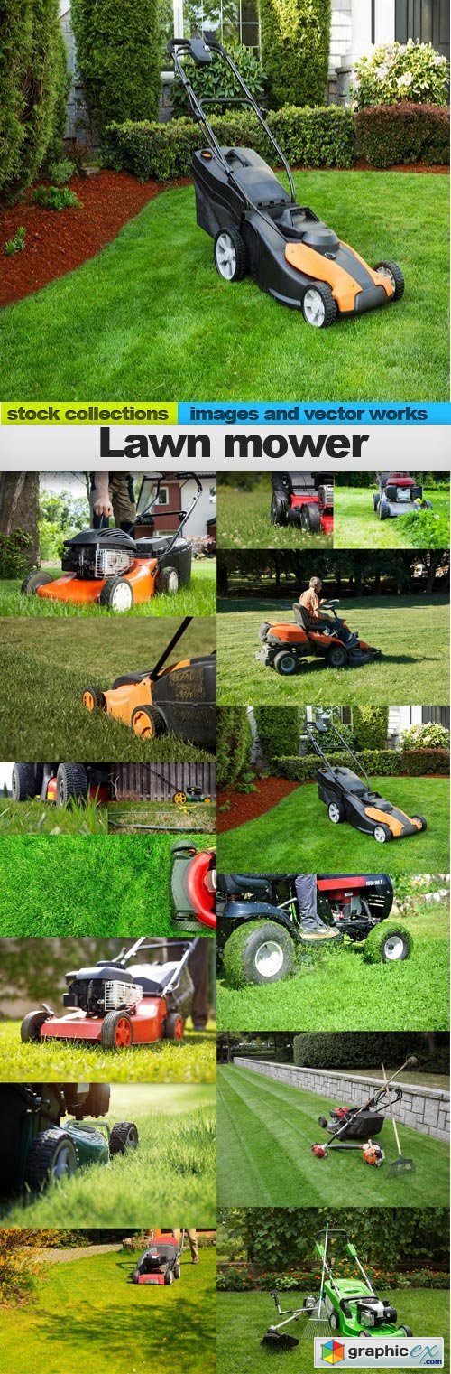 Lawn mower, 15 x UHQ JPEG
