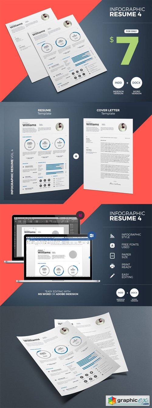 Infographic Resume 4 Word & Indesign
