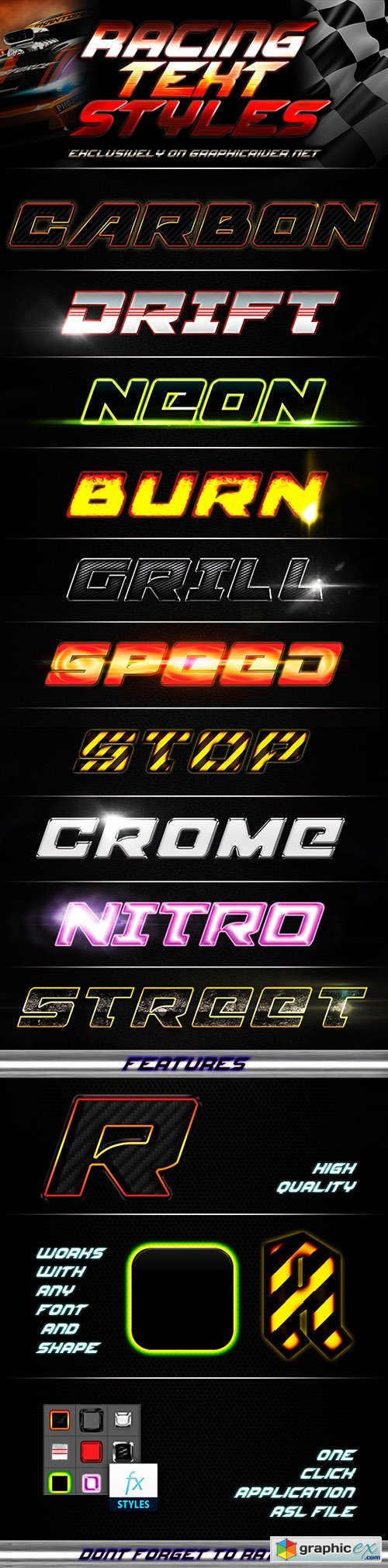 Racing Text Styles