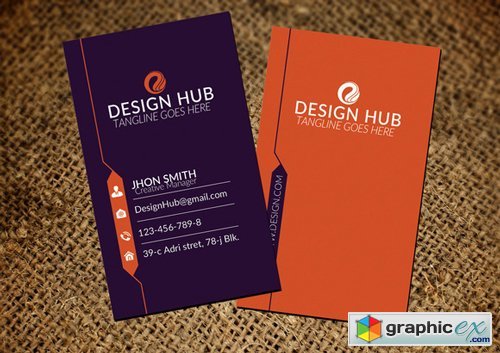 Stylish Vertical Business Card - 365696