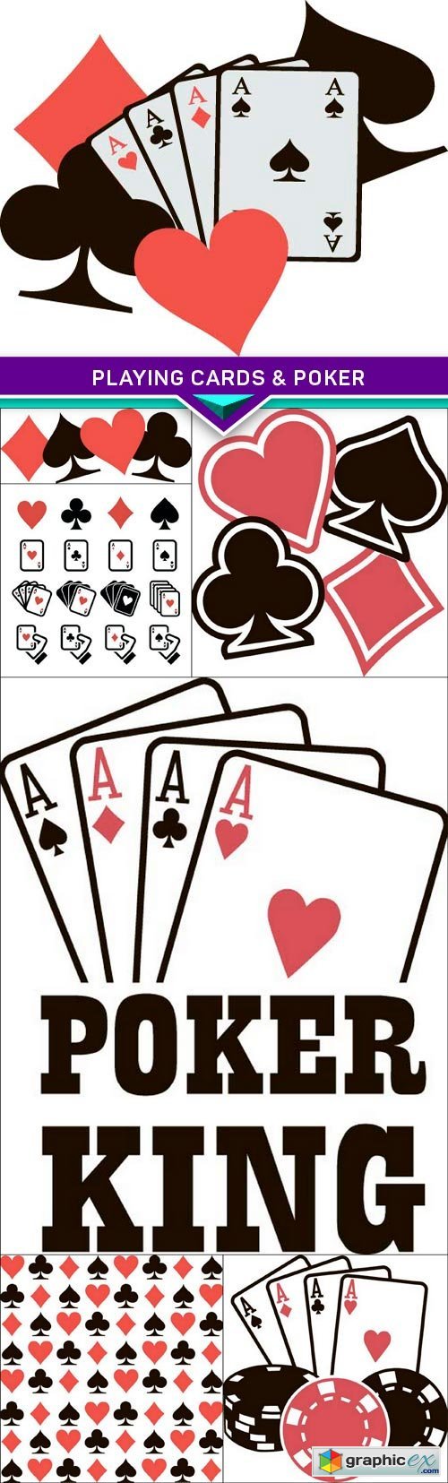 Playing cards & poker 7x EPS