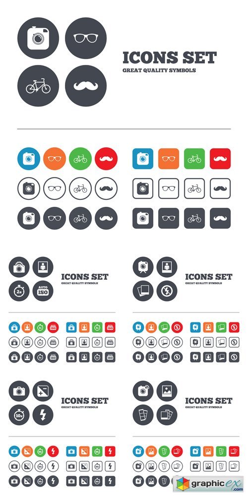 Photo Icons Vector Set