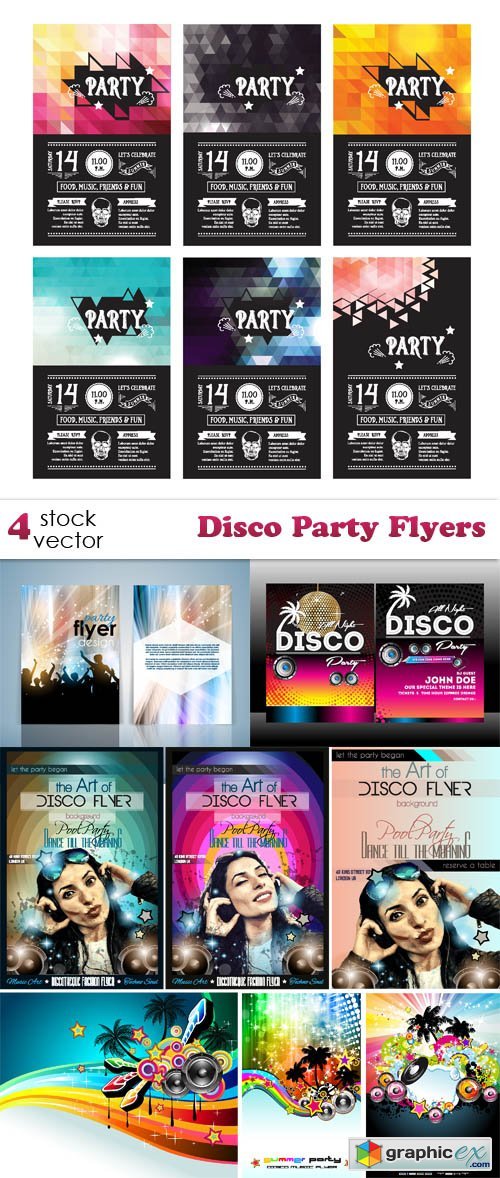 Vectors - Disco Party Flyers