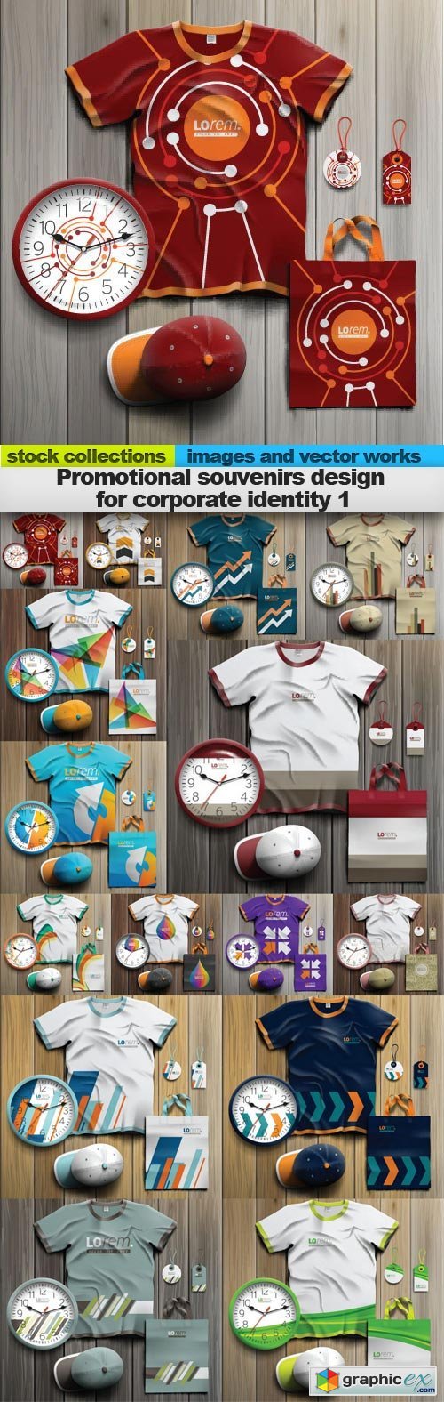Promotional souvenirs design for corporate identity vector 1, 15 x EPS