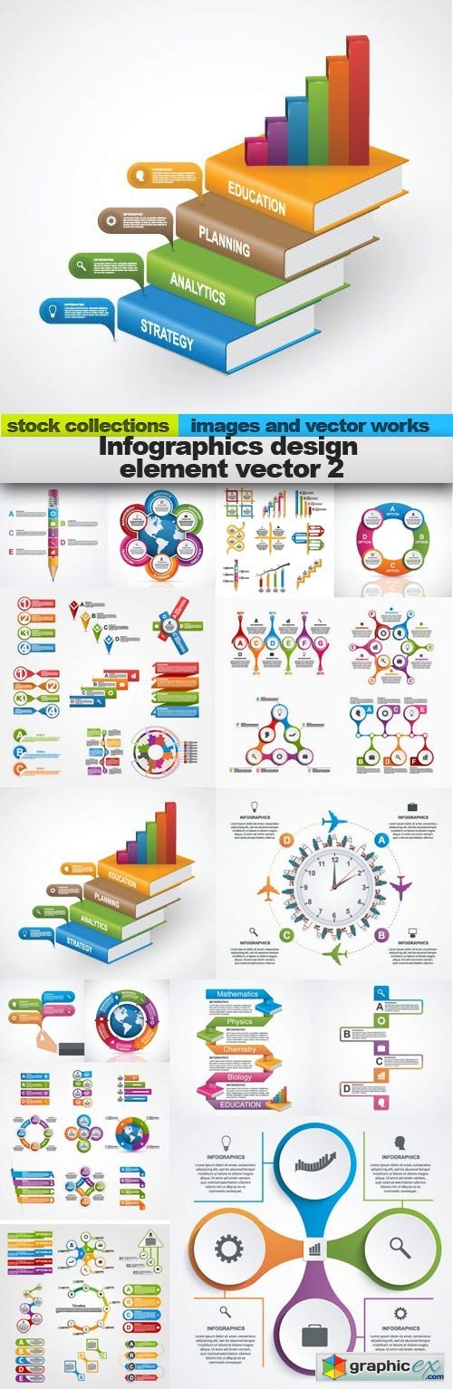 Infographics design element vector 2, 15 x EPS
