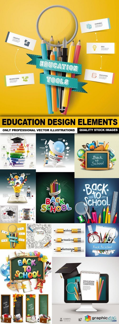 Education Design Elements - 15 Vector