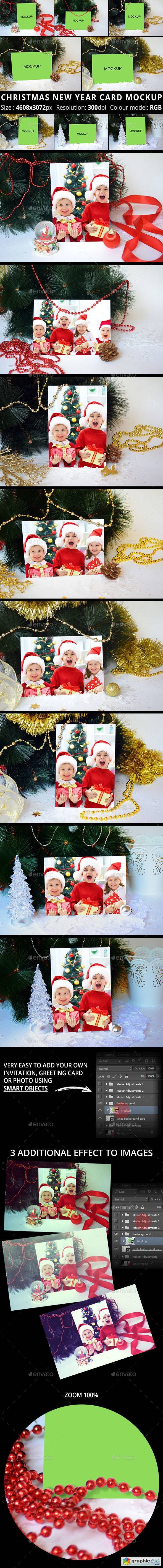 Christmas New Year Card Mockup 13340361