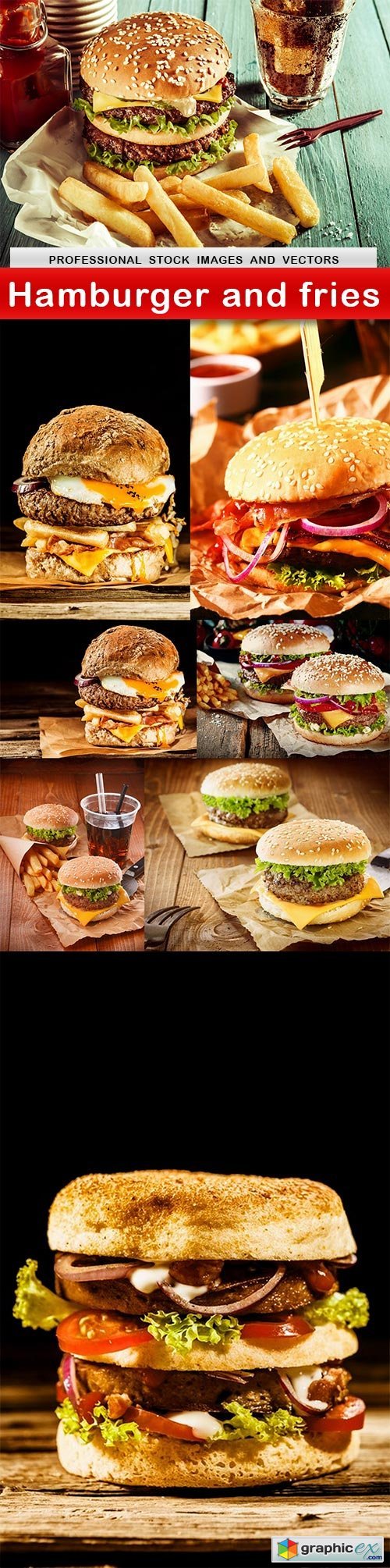 Hamburger and fries - 8 UHQ JPEG