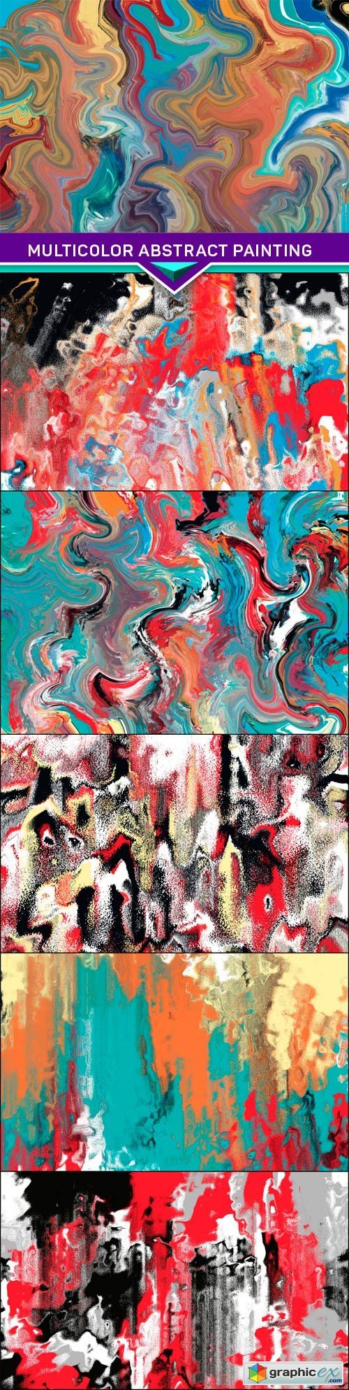 Multicolor abstract painting 6x JPEG