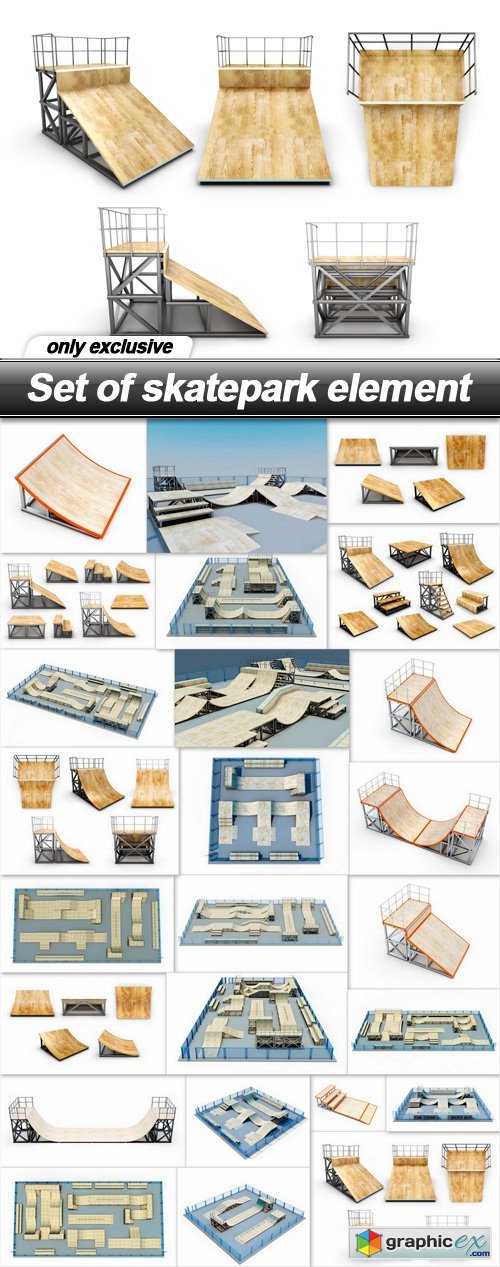 Set of skatepark element - 25 UHQ JPEG