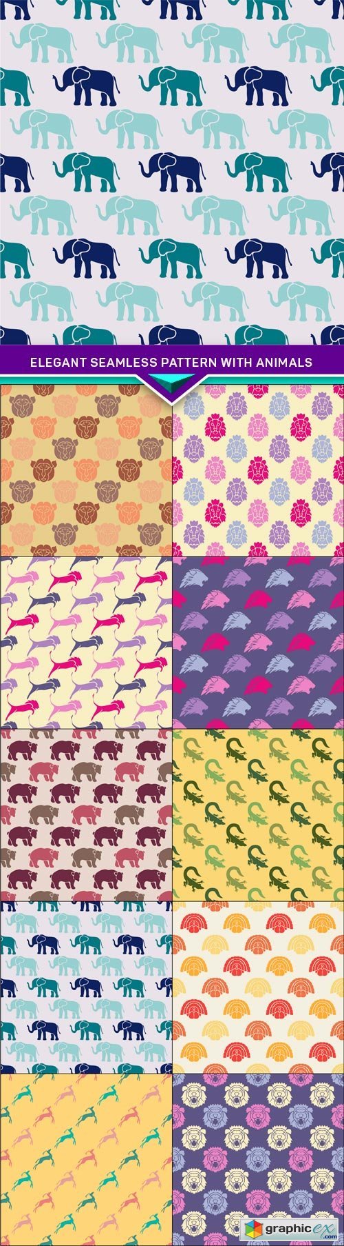 Elegant seamless pattern with animals 10x JPEG