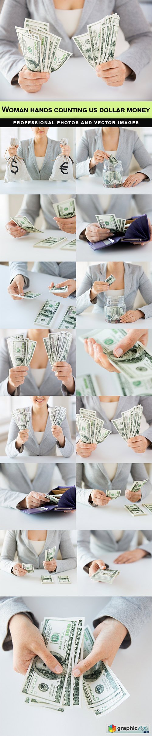 Woman hands counting us dollar money - 15 UHQ JPEG
