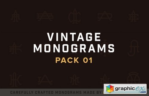 15 Vintage Monograms Pack 01