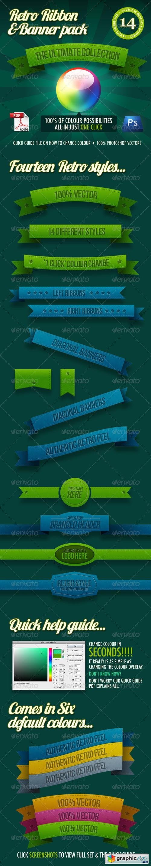 14 Retro Ribbons & Banners