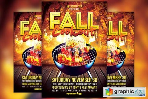 Fall Cookout Flyer Template