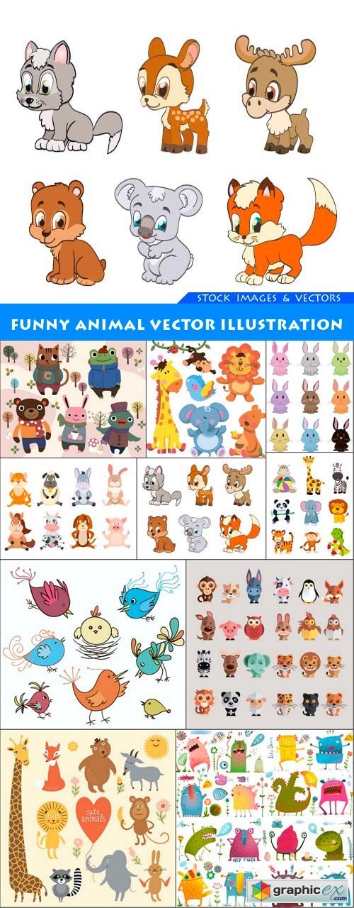 Funny Animal vector illustration 10X EPS