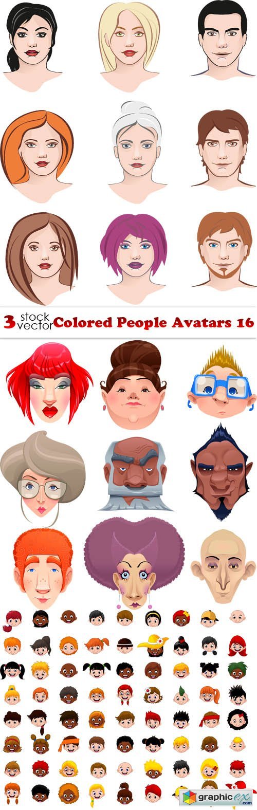 Vectors - Colored People Avatars 16
