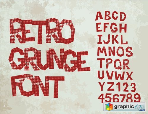 Retro type grunge font 409036